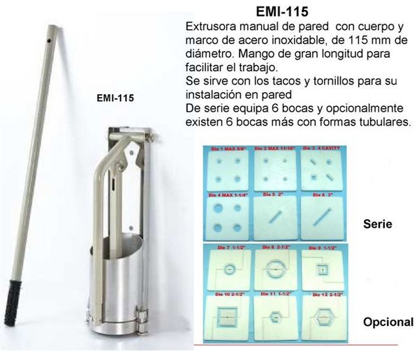 ac EXTRUSONADORA MQ007056 PARED EMI-115 + 6 Bocas
